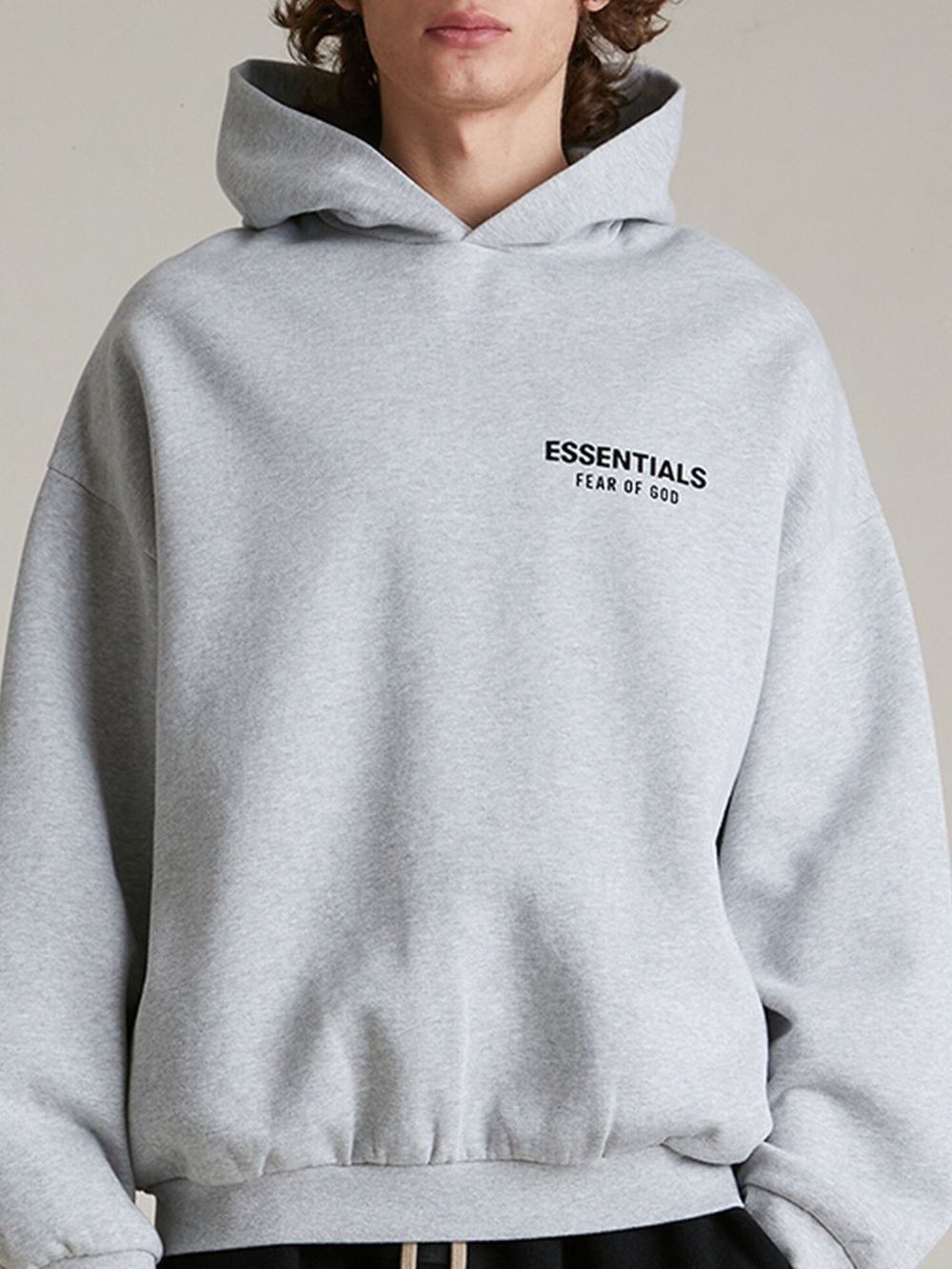 Fear of God ESSENTIALS Light Heather Grey Fleece Hoodie